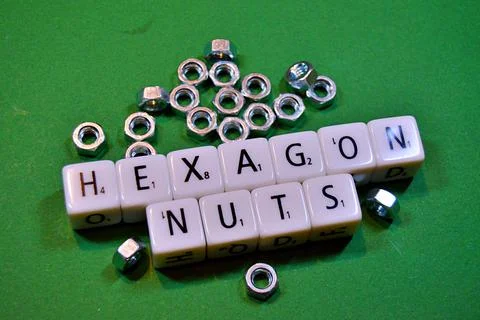 Hexagon nuts Stock Photos