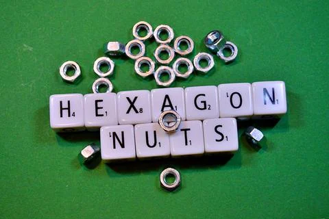 Hexagon nuts Stock Photos
