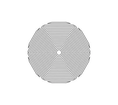 Hexagon Optical Illusion Abstract Geometric Line Pattern Stock Illustration