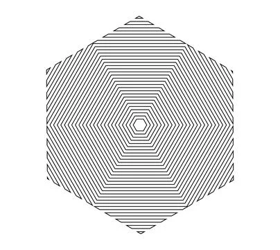Hexagon Optical Illusion Abstract Geometric Line Pattern Illustrazione stock