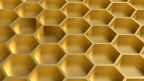 The hexagon or beehive pattern for Background concept 3d rendering. Stock Illustration