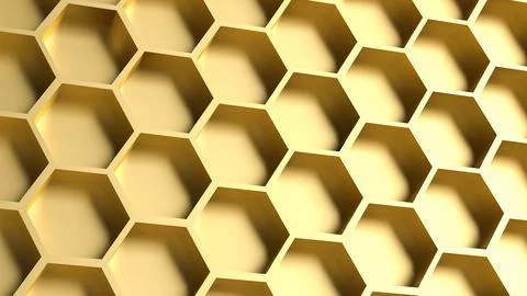 The hexagon or beehive pattern for Background concept 3d rendering. Stock Photos