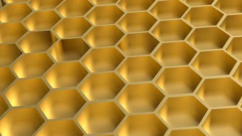 The hexagon or beehive pattern for Background concept 3d rendering. Stock Photos