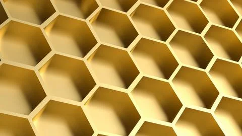 The hexagon or beehive pattern for Background concept 3d rendering. Stock Photos