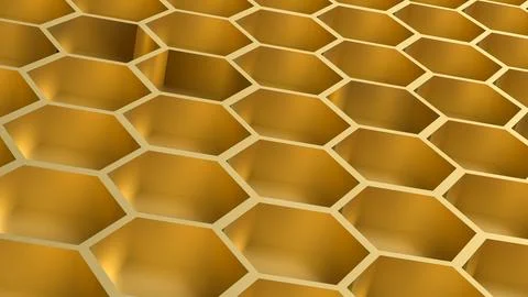 The hexagon or beehive pattern for Background concept 3d rendering. Stock Photos