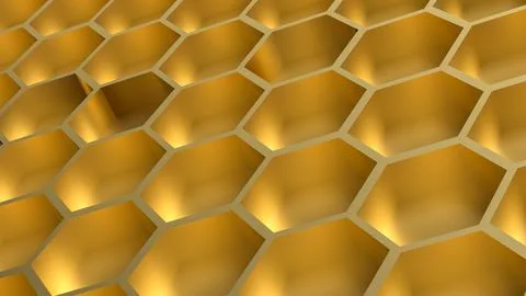 The hexagon or beehive pattern for Background concept 3d rendering. Stock Photos