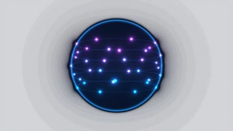 Hexagon Orbit Particle System Animation Seamless Loop Stock Footage 341824825