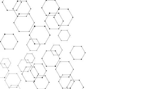 Hexagon overlapping abstract material, black and white. Stockillustratie