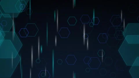 Hexagon particles vertical light streaks seamless loop abstract Stock Footage 345075922