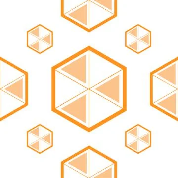 Hexagon patern yellow bee cell Stock Illustration