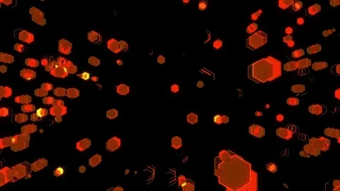 Hexagon paticles red Video stock 85028558