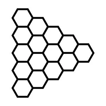Hexagon pattern. Abstract geometric composition of hexagons. Honeycomb line icon Illustrazione stock