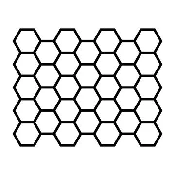 Hexagon pattern. Abstract geometric composition of hexagons. Honeycomb line icon Illustrazione stock