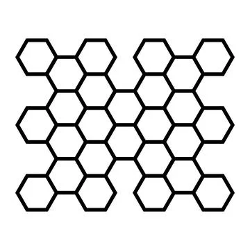 Hexagon pattern. Abstract geometric composition of hexagons. Honeycomb line icon Illustrazione stock