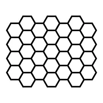 Hexagon pattern. Abstract geometric composition of hexagons. Honeycomb line icon Illustrazione stock