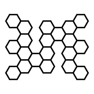 Hexagon pattern. Abstract geometric composition of hexagons. Honeycomb line icon Illustrazione stock