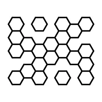 Hexagon pattern. Abstract geometric composition of hexagons. Honeycomb line icon Illustrazione stock