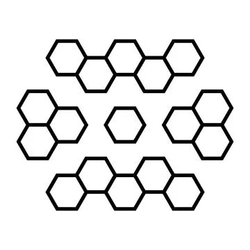 Hexagon pattern. Abstract geometric composition of hexagons. Honeycomb line icon Illustrazione stock