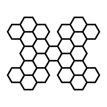 Hexagon pattern. Abstract geometric composition of hexagons. Honeycomb line icon Illustrazione stock