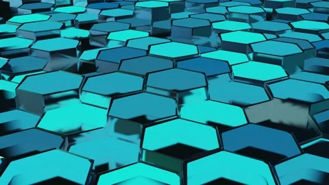 Hexagon pattern, Abstract Honeycomb, moving hexagonal grid, Random waving, Stock Footage 214445782
