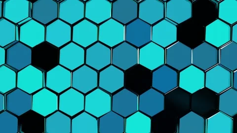 Hexagon pattern, Abstract Honeycomb, moving hexagonal grid, Random waving, Stock Footage 214450473