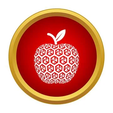 Hexagon pattern apple fruit icon vector design 스톡 일러스트