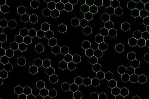 Hexagon pattern background with black and white geometric design Stockillustratie