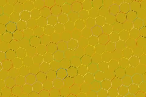Hexagon pattern background with yellow and green colors Stock Photos