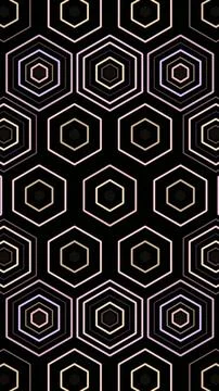 Hexagon pattern in black and pastel colors on digital canvas Stockillustratie