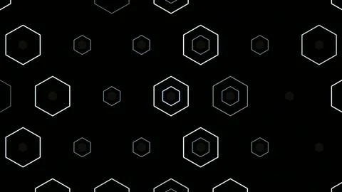 Hexagon pattern on black background creates unique design effect Illustrazione stock