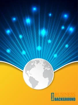 Hexagon pattern business brochure with globe Stock Illustration