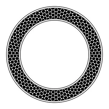 Hexagon pattern circle frame, Star of David pattern, Kagome lattice Stock Illustration