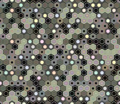 Hexagon pattern geometric design. Geometric elements of varied style and co.. Stock Illustration