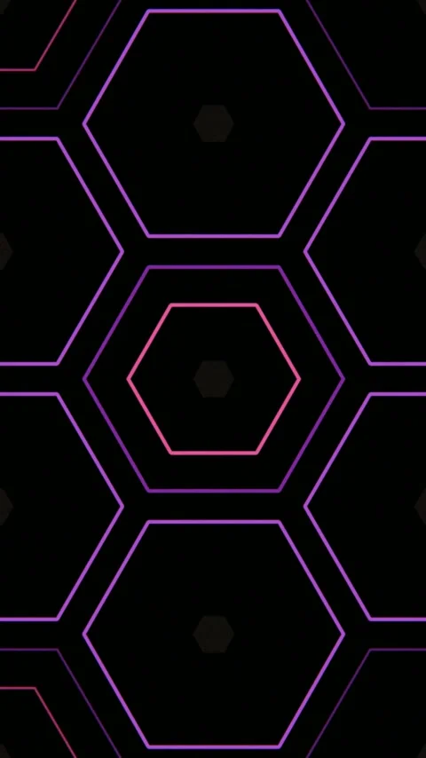 Hexagon pattern with glowing lines on a dark background Stock Footage 331686975