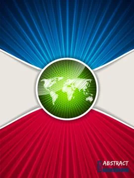 Hexagon pattern map brochure with bursting lights and white globe Illustrazione stock