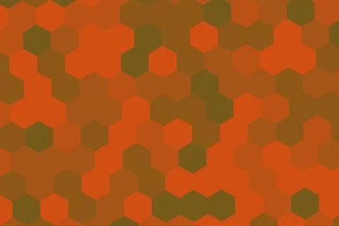 Hexagon pattern with orange and brown colors for background Stock Photos