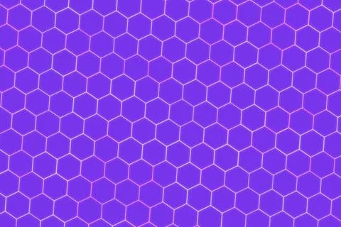 Hexagon pattern with purple and pink glow on background 库存插图