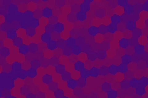 Hexagon pattern with purple and red colors on dark background Stock Photos