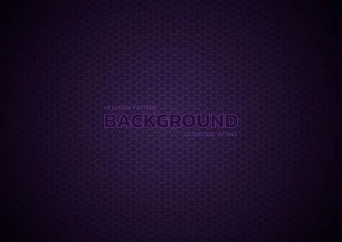 Hexagon pattern purple color background vignette design Stock Illustration