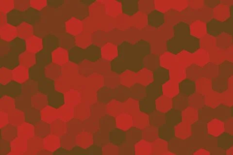 Hexagon pattern with red and brown colors on background Stock Photos