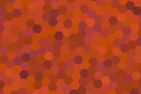 Hexagon pattern in shades of red and orange with warm tones Stock Illustration