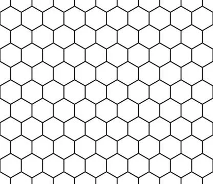 Hexagon Pattern. Simple hexagon pattern with bold cells. Hexagonal shapes. .. Stock Illustration