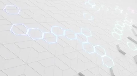 Hexagon pattern on white background.,Hexagonal molecule structure on white イラスト素材