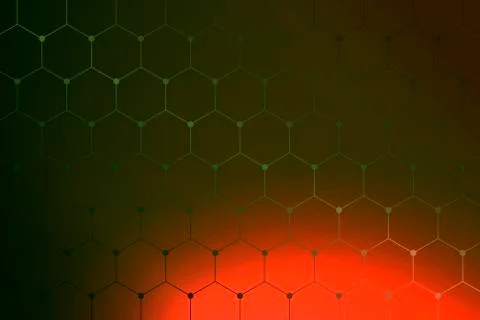 Hexagon patterned glowing and shining neon lined textured abstract illustration Stock Illustration