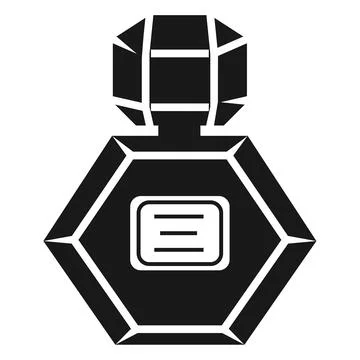 Hexagon perfume bottle icon, simple style Illustration