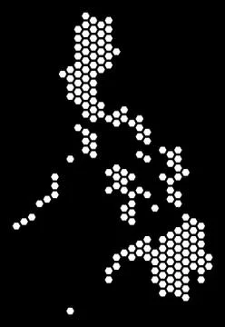 Hexagon Philippines Map Illustrazione stock