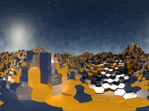 Hexagon Pillars with Star Trails  Video stock 77173576