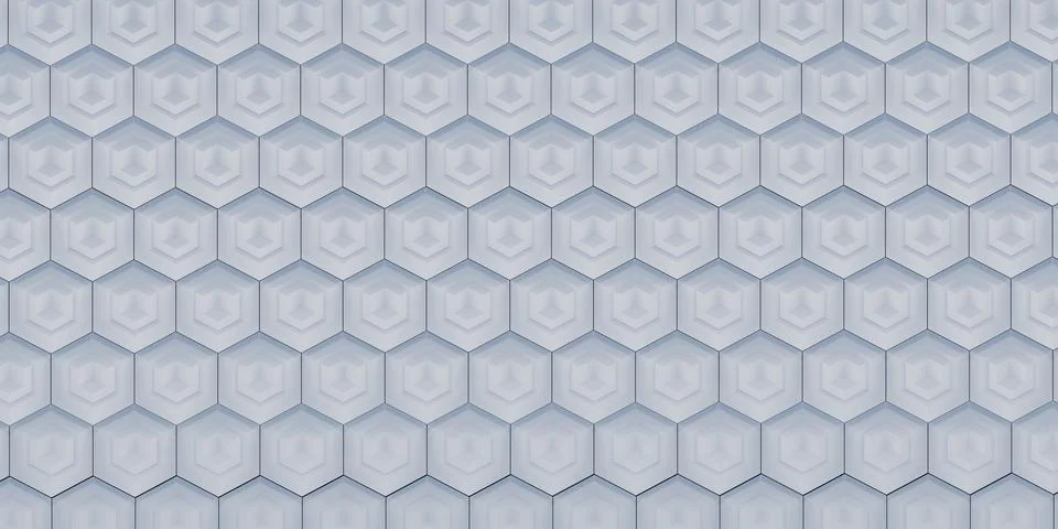 Hexagon pixel blocks technology abstract background modern scene concept 3D i Stock Illustration