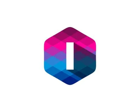 Hexagon Pixel Letter Shadow Icon Logo Design Element (9) Illustrazione stock gratuita