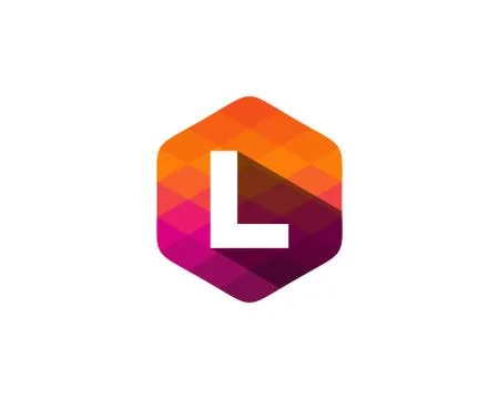 Hexagon Pixel Letter Shadow Icon Logo Design Element (12) Illustrazione stock gratuita